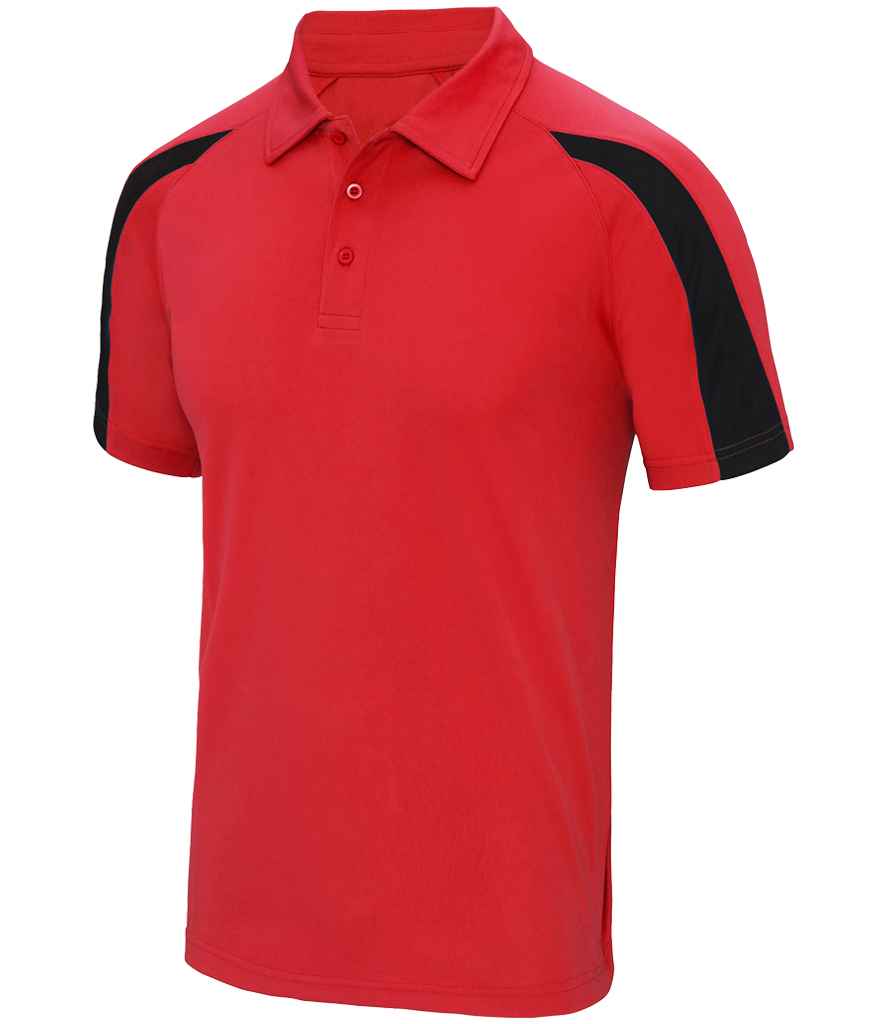 AWDis Cool Contrast Polo Shirt Fire Red/Jet Black