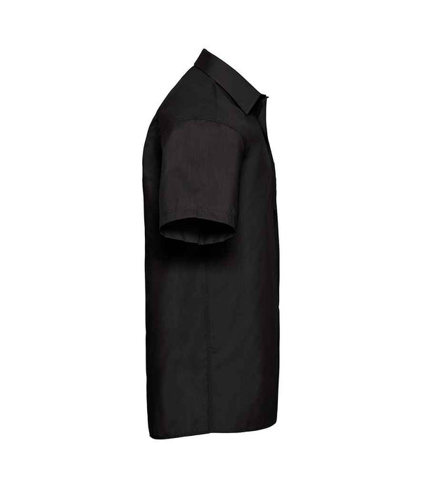 Russell Collection Short Sleeve Easy Care Poplin Shirt Black