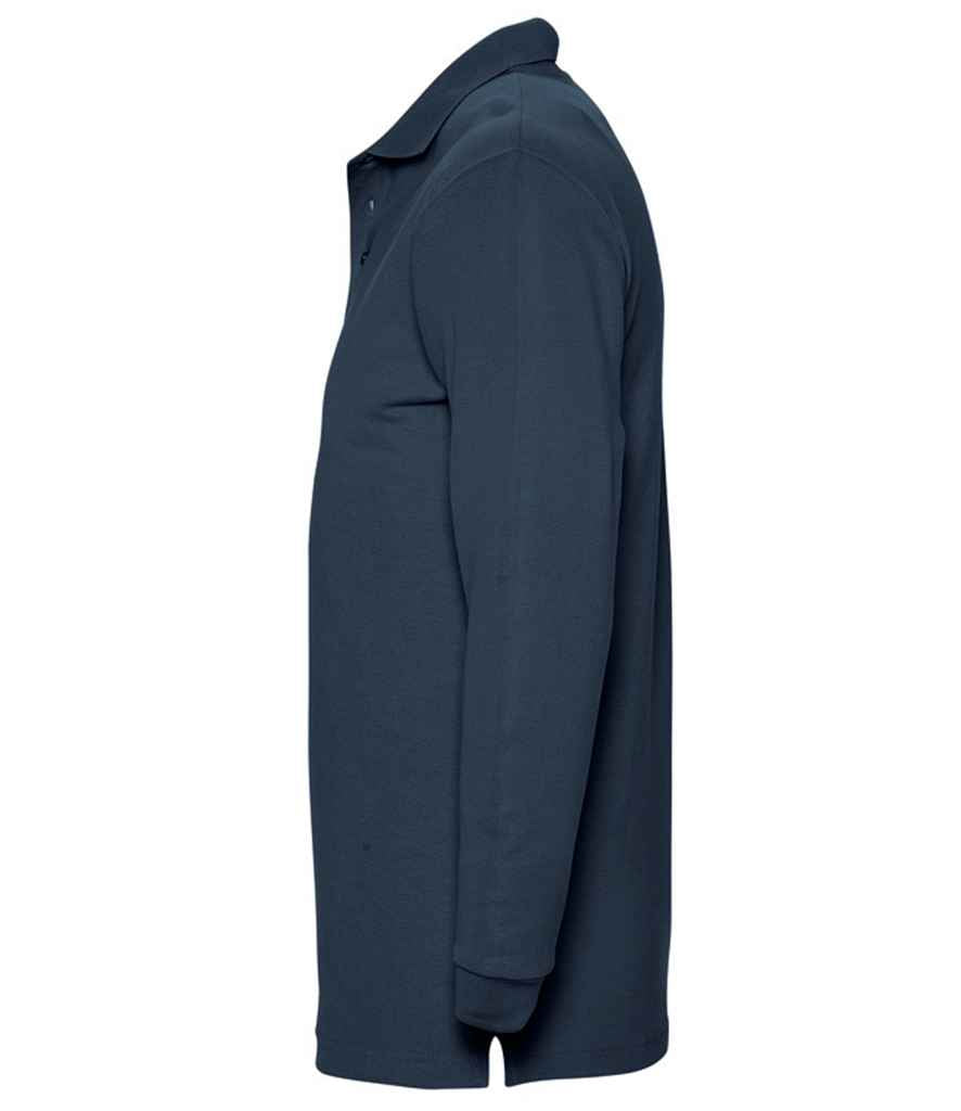 SOL'S Winter II Long Sleeve Cotton Piqué Polo Shirt Navy