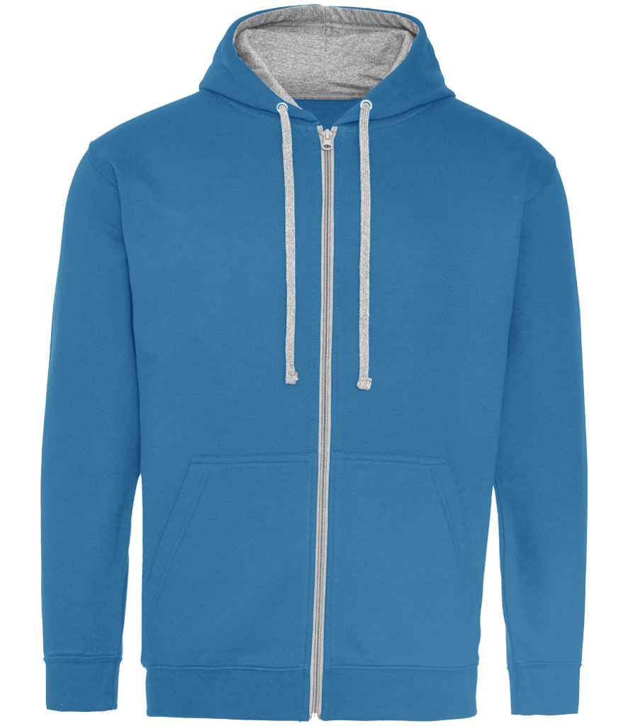 AWDis Varsity Zoodie Sapphire Blue/Heather Grey