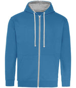 AWDis Varsity Zoodie Sapphire Blue/Heather Grey