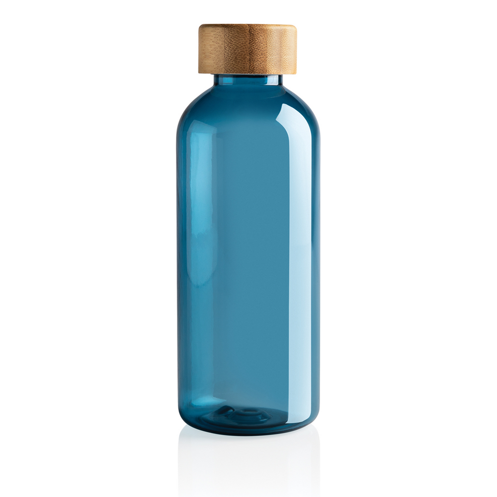 Branded GRS RPET bottle with bamboo lid
