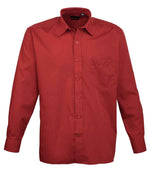 Premier Long Sleeve Poplin Shirt Burgundy