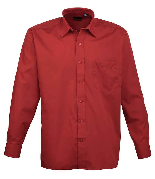 Premier Long Sleeve Poplin Shirt Burgundy