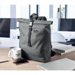 Branded 600D RPET 2 tone roll top backpack