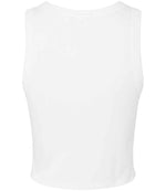 Bella Ladies Micro Rib Racer Tank Top Solid White Blend