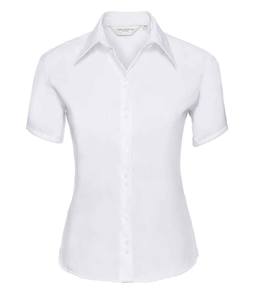 Russell Collection Ladies Short Sleeve Ultimate Non-Iron Shirt White