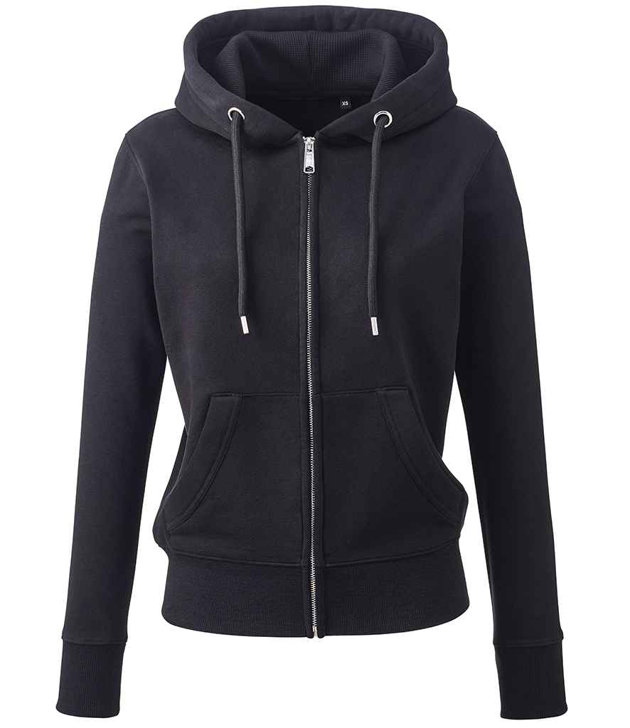 Anthem Ladies Organic Full Zip Hoodie Black