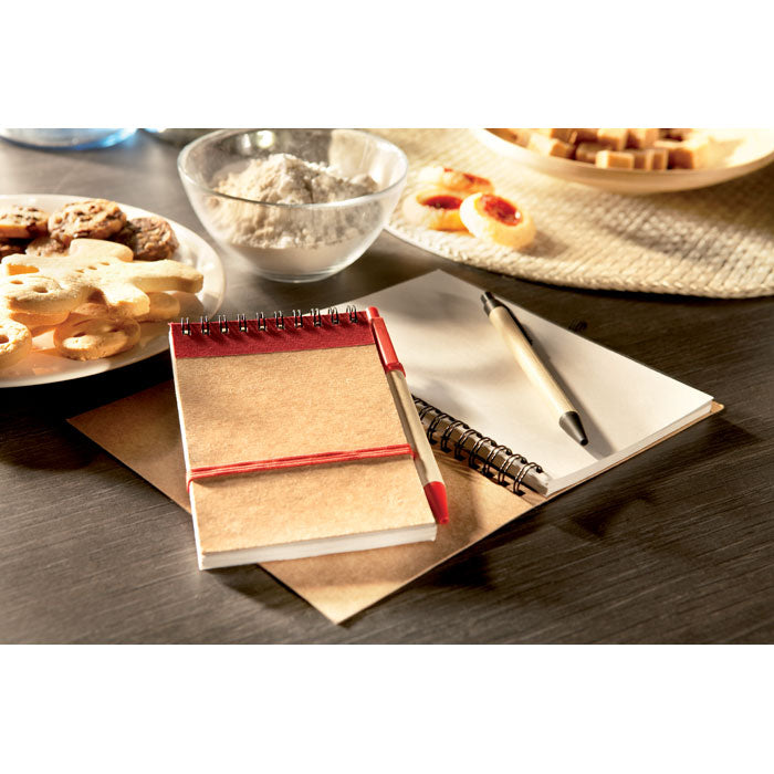 A6 recycled notepad with pen
