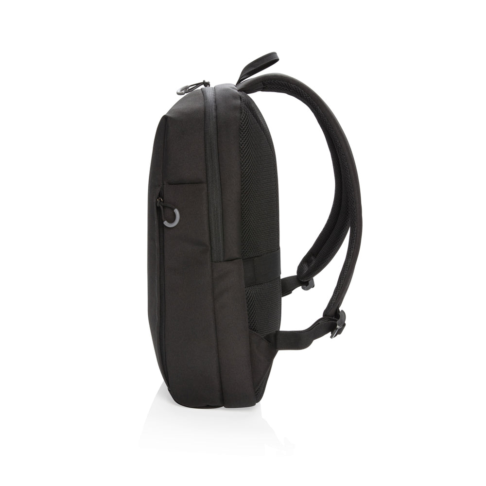 Branded Swiss Peak AWARE™ RFID and USB A laptop backpack