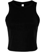 Bella Ladies Micro Rib Racer Tank Top Solid Black Blend