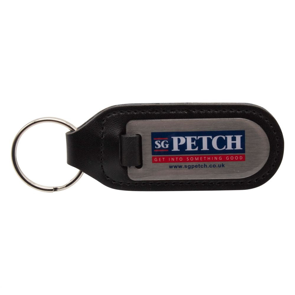 Branded Leather Effect Keyring (Full Colour Print)