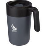 Branded Nordia 400 ml double-wall recycled mug