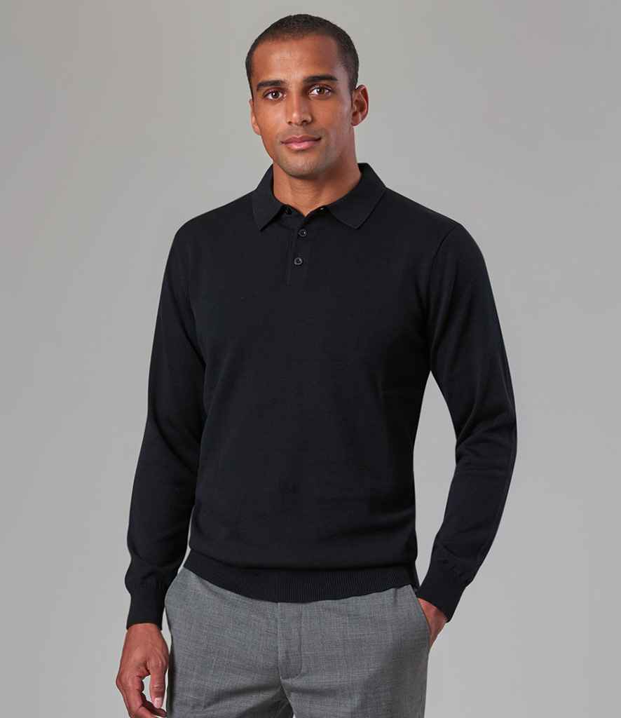 Branded Brook Taverner Casper Knitted Long Sleeve Polo Shirt