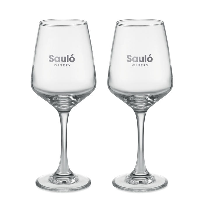 Branded Set of 2 wine glasses