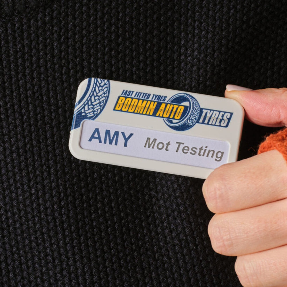 Always Recycled Reusable Name Badge – Low Window