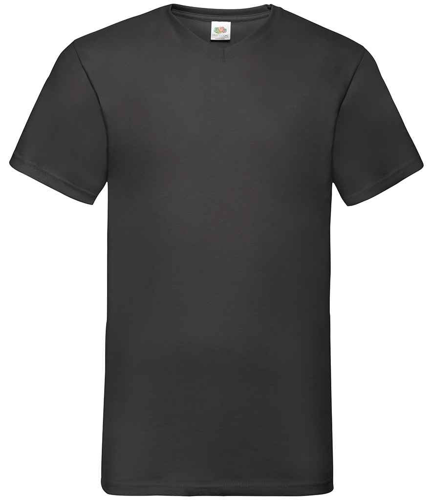Fruit of the Loom V Neck Value T-Shirt Black