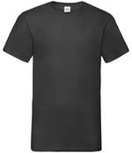 Fruit of the Loom V Neck Value T-Shirt Black