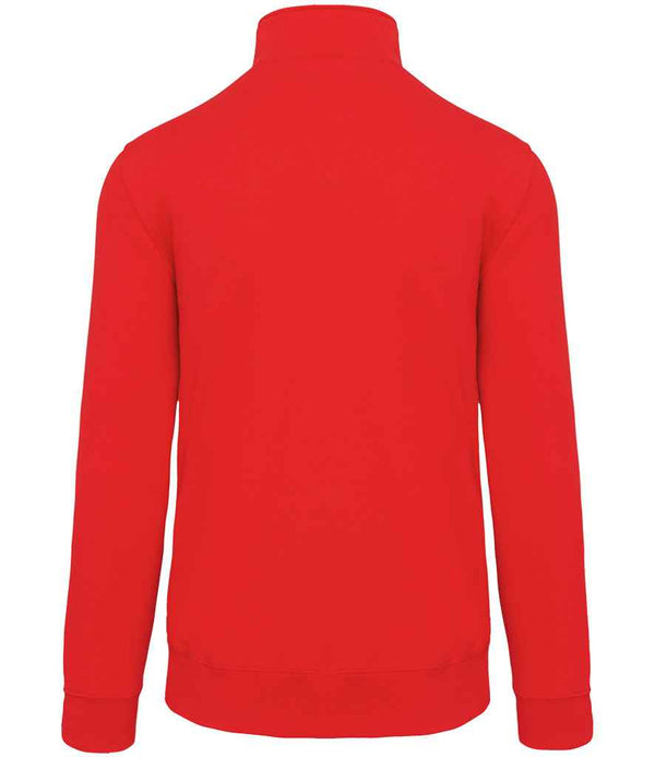 Kariban Zip Neck Sweatshirt Red