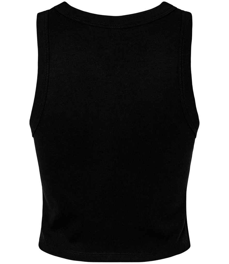 Bella Ladies Micro Rib Racer Tank Top Solid Black Blend