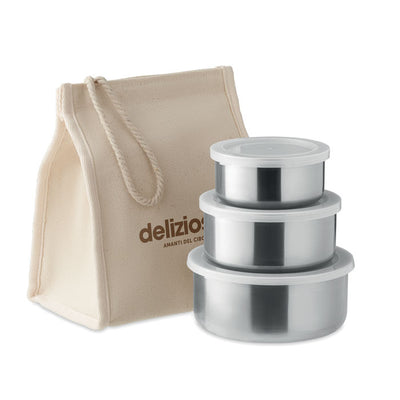 Set of 3 stainless steel boxes