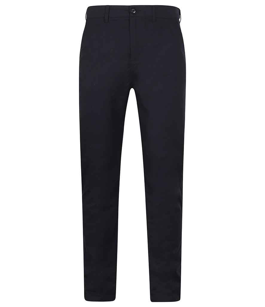 Henbury Stretch Flex Waistband Chino Trousers Navy