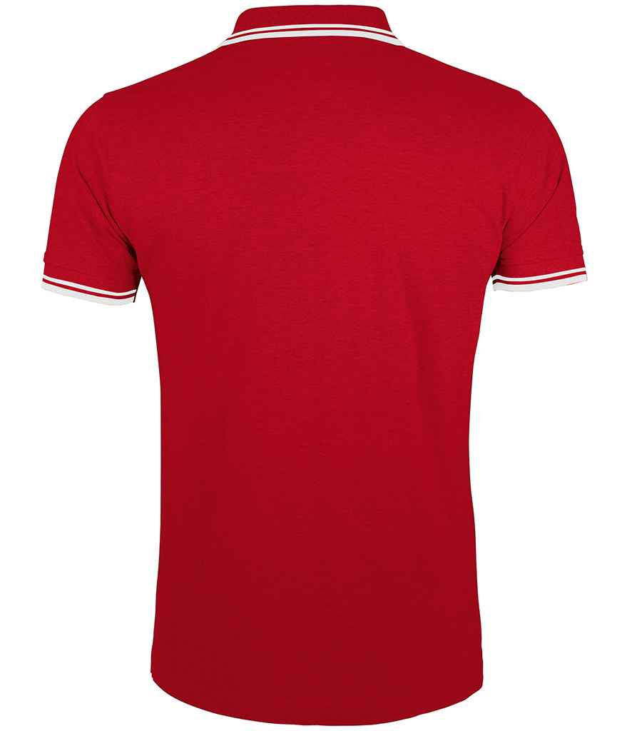 SOL'S Pasadena Tipped Cotton Piqué Polo Shirt Red/White