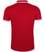 SOL'S Pasadena Tipped Cotton Piqué Polo Shirt Red/White