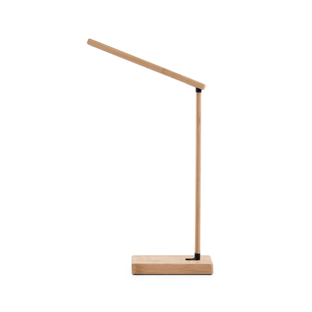 MOREY. Bamboo folding table lamp with wireless charger