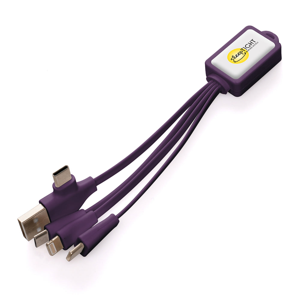 PURPLE TUCKER 3-IN-1 CHARGER WITH TYPE C / USB A