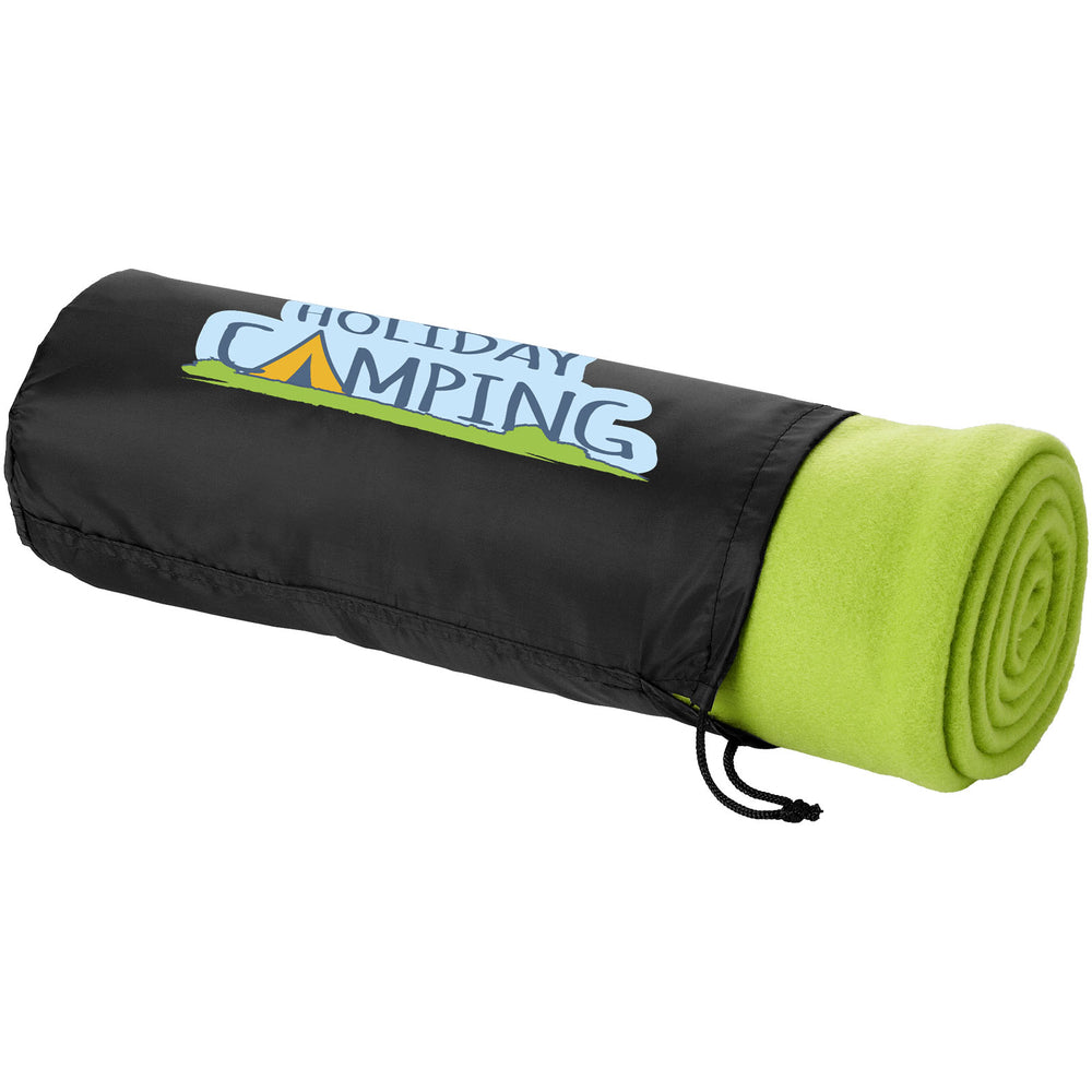 Huggy fleece plaid blanket with carry pouch