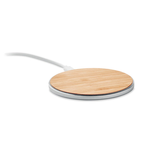 Branded Bamboo and Aluminium wireless charger 10W