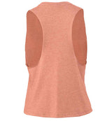 Bella Ladies Racer Back Cropped Tank Top Heather Sunset