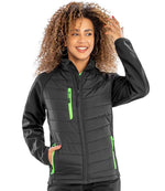 Result Genuine Recycled Compass Padded Jacket Black/Lime Green