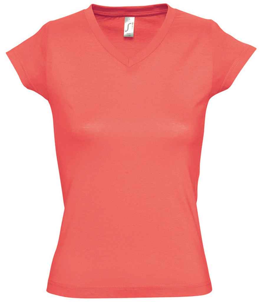 SOL'S Ladies Moon V Neck T-Shirt Coral