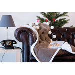 Branded Blanket coral fleece/ sherpa