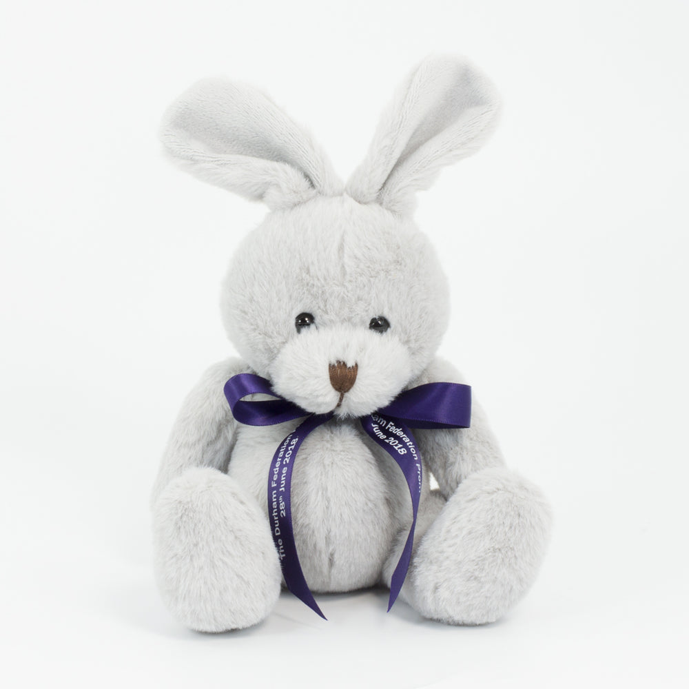 Bow Animal 15cm Rabbit, Grey