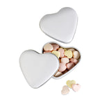Branded Heart tin box with candies