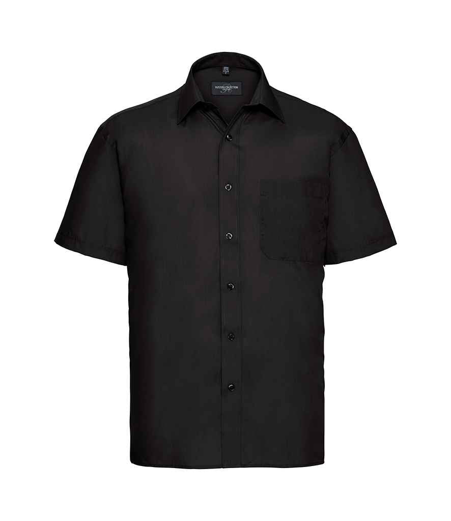 Russell Collection Short Sleeve Easy Care Poplin Shirt Black