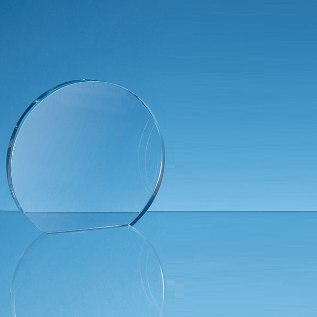 16.5cm x 19mm Clear Glass Freestanding Circle Award