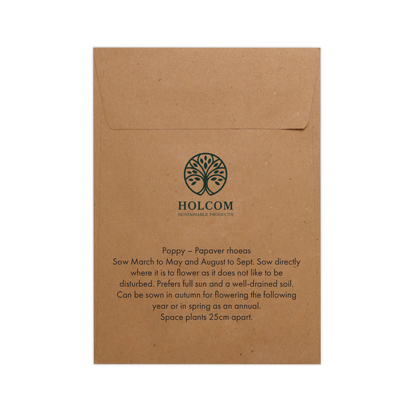 Seed Pack in Kraft Paper Envelope Poppy