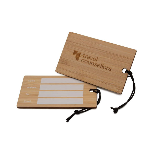 Branded Bamboo Luggage Tag (String)