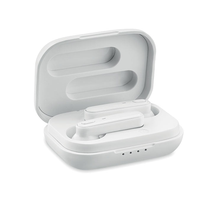 Branded TWS earbuds with charging base