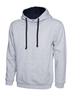 Branded Contrast Hooded Sweatshirt