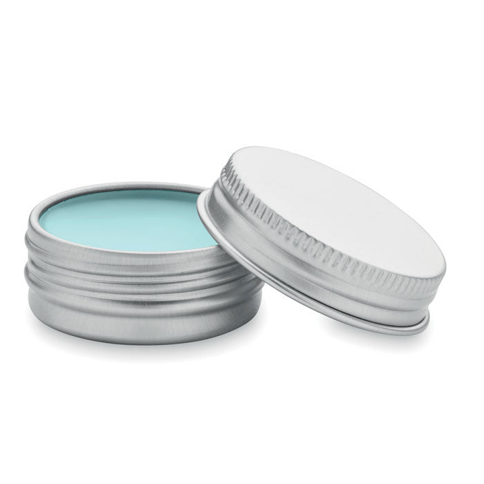 Branded Vegan lip balm in round tin