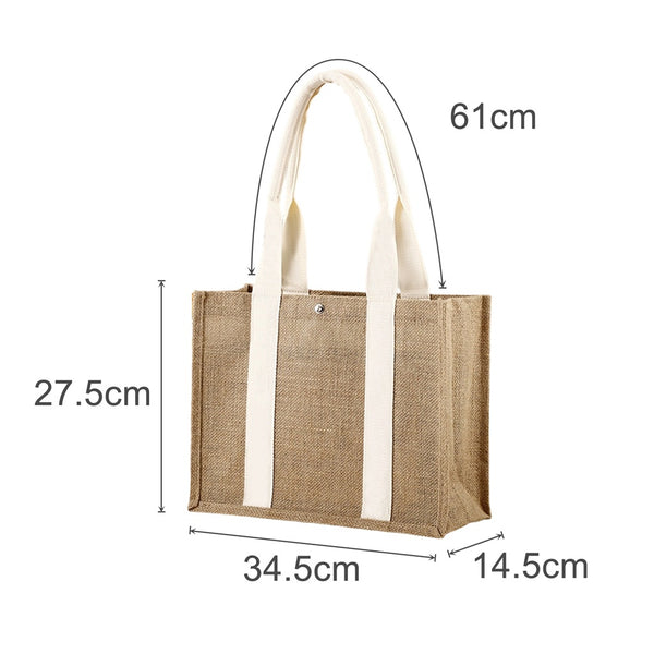 Custom Handle Jute Tote Bag
