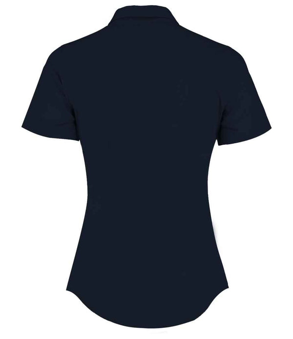 Kustom Kit Ladies Short Sleeve Tailored Poplin Shirt Dark Navy