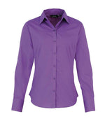 Premier Ladies Long Sleeve Poplin Blouse Rich Violet