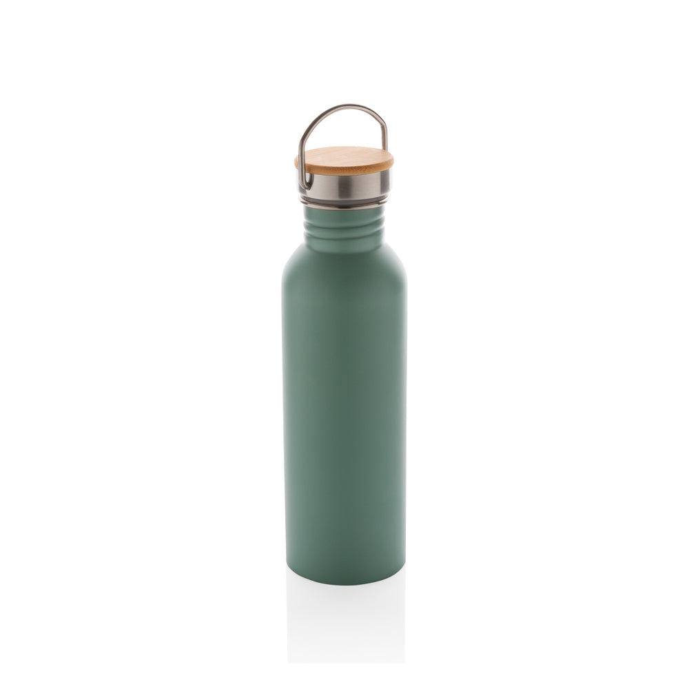 Branded Modern stainless steel bottle with bamboo lid
