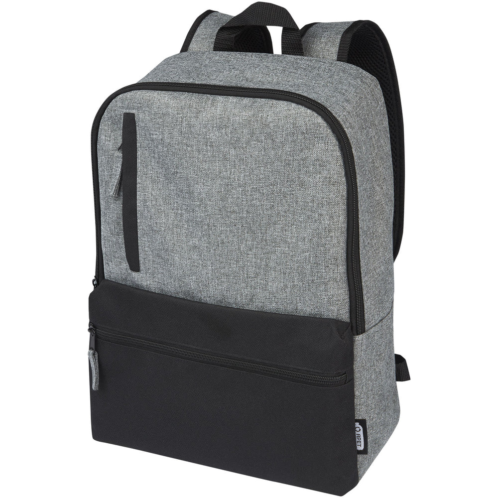 Branded Reclaim 15" GRS recycled two-tone laptop backpack 14L